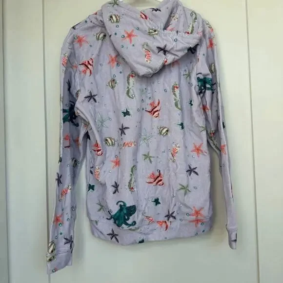 Hill House Allie Zip Hoodie XS Sea Creatures Pastel Coastal Print NWT - Picture 3 of 12